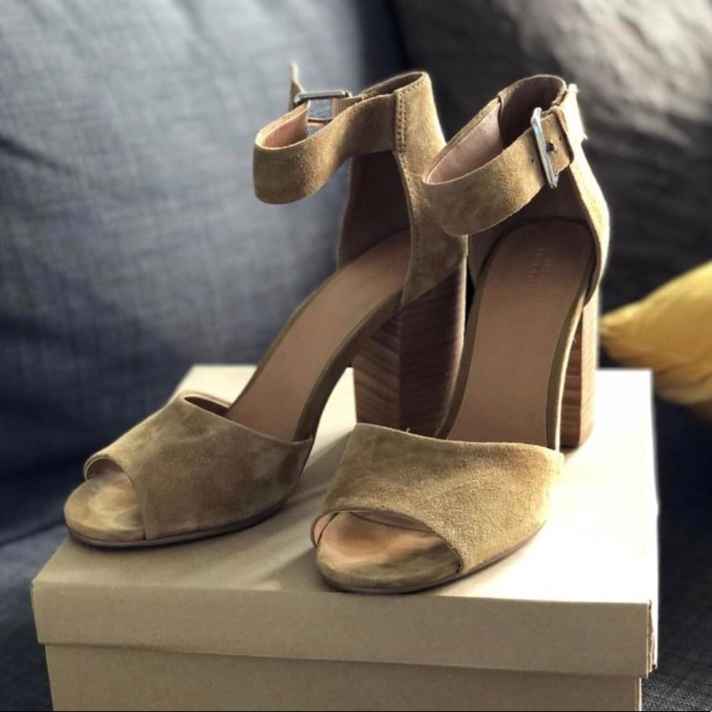 Tan suede sandals